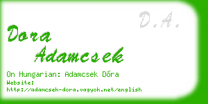 dora adamcsek business card